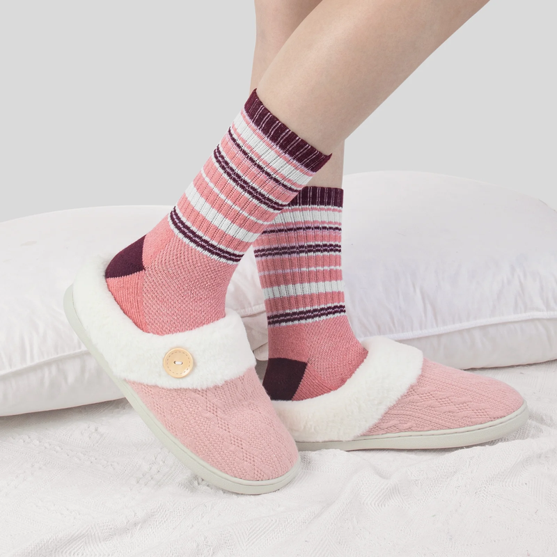 Skorter | 10 Pair Women's Warm Wool Socks - Thick Knitted Thermal Boot Crew