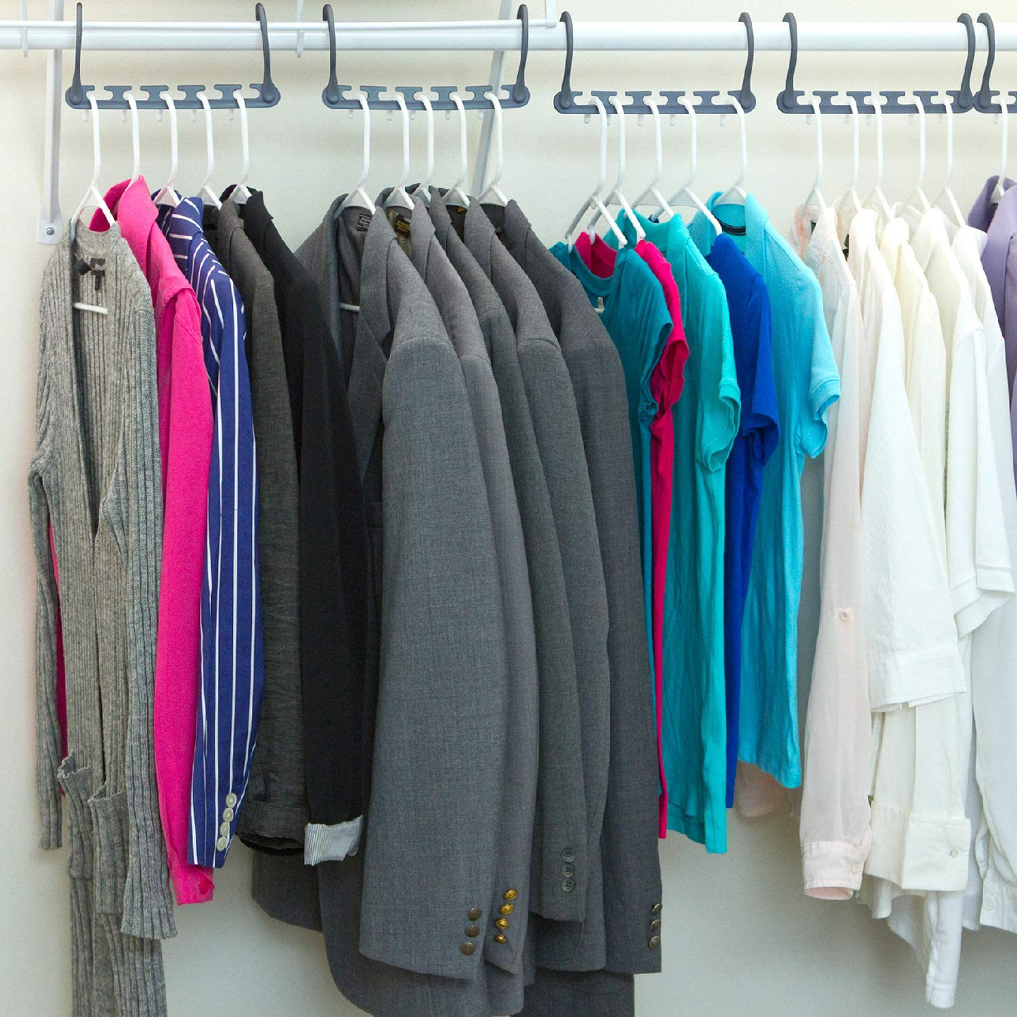 Skorter | Wonder Hanger Max New and Improved, Pack of 24 – Triples Clothes Space for Simple, Effortless, Wrinkle-Free Clothes, Comes Fully Assembled, Gray