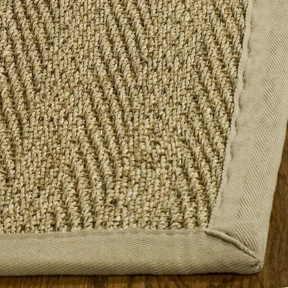 Skørter | Safavieh Natural Fiber Collection NF115C Border Herringbone Seagrass Area Rug, 3' x 5', Black