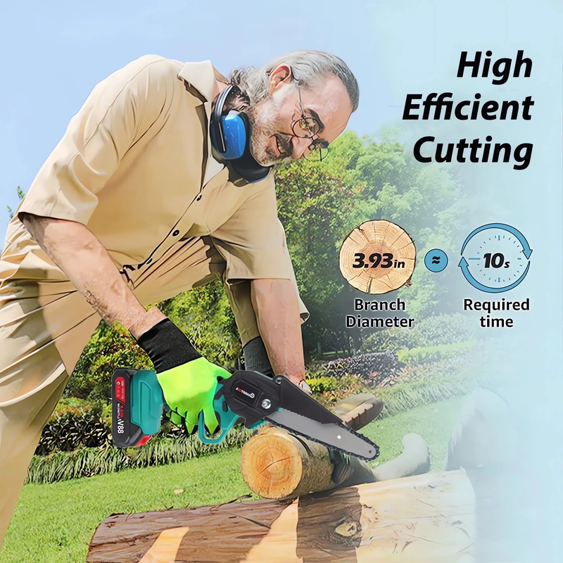 Skørter | Electric Chainsaw Cordless Chainsaw with 2 Large Batteries, Garden Tool for Wood Cutting Tree Pruning
