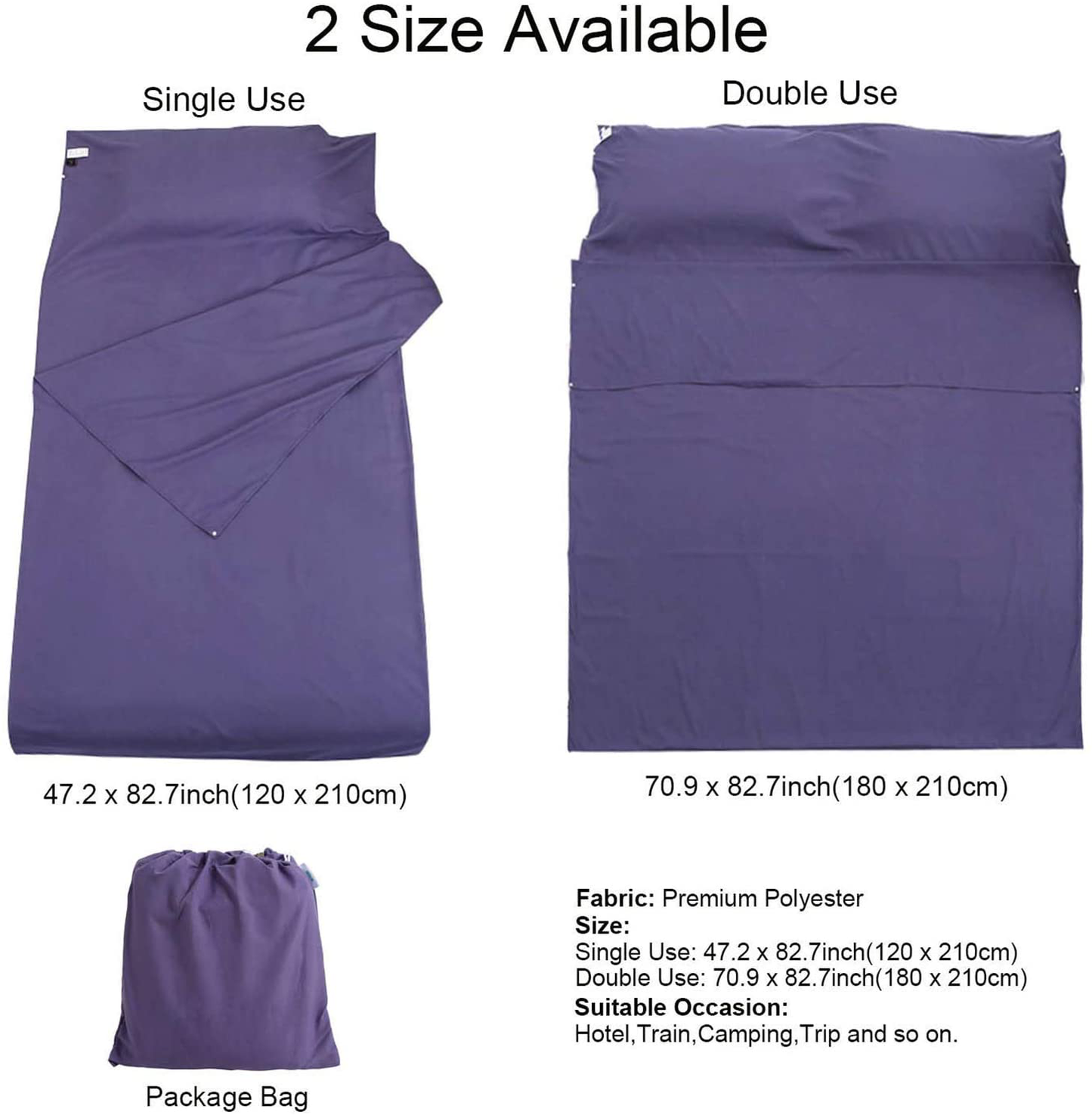 Skørter | Camping Sleeping Pad Lightweight Portable Clean Travel Sheet Bag for Hotel Train Trip Hiking Camping Outdoor Picnic