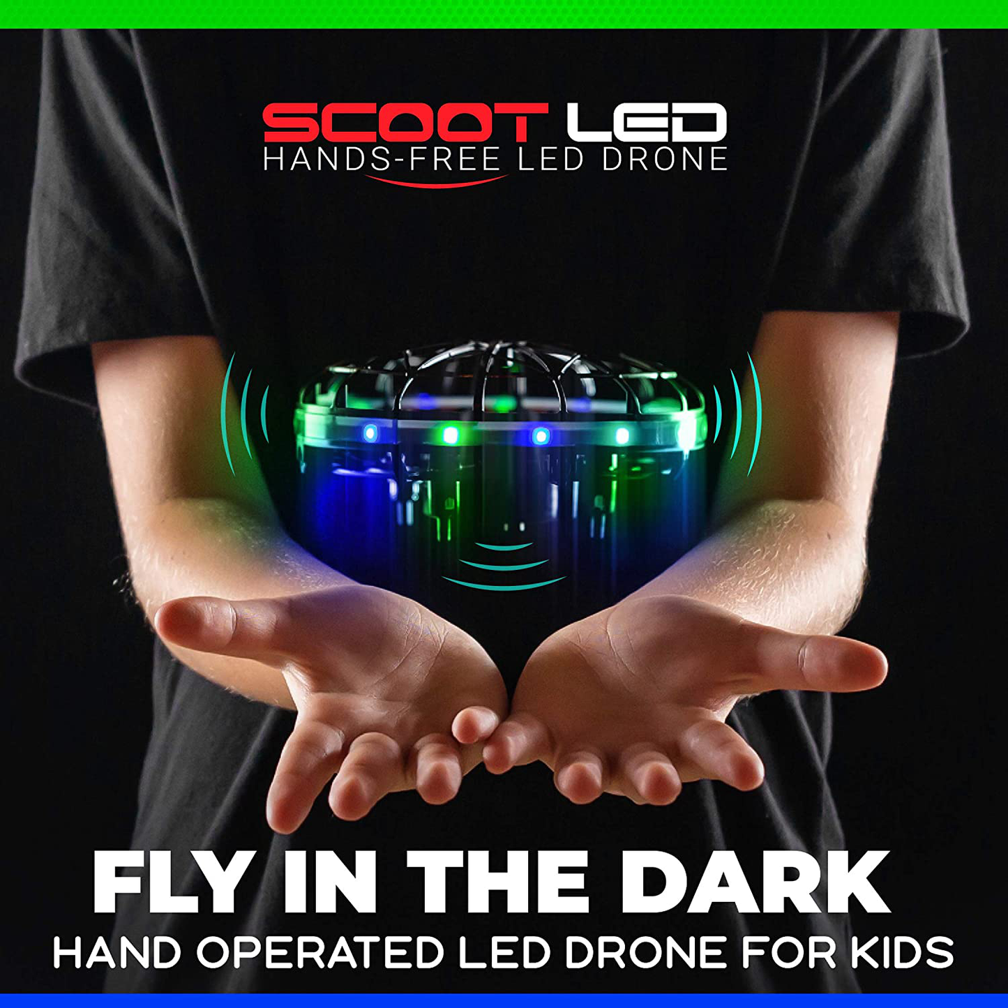Skorter | Force1 Scoot LED Hand-operated Drone for Kids or Adults - Hands-free Motion Sensor Mini Drone, Easy Indoor Small UFO Toy Flying Ball Drone Toy for Boys and Girls (Red/Blue)