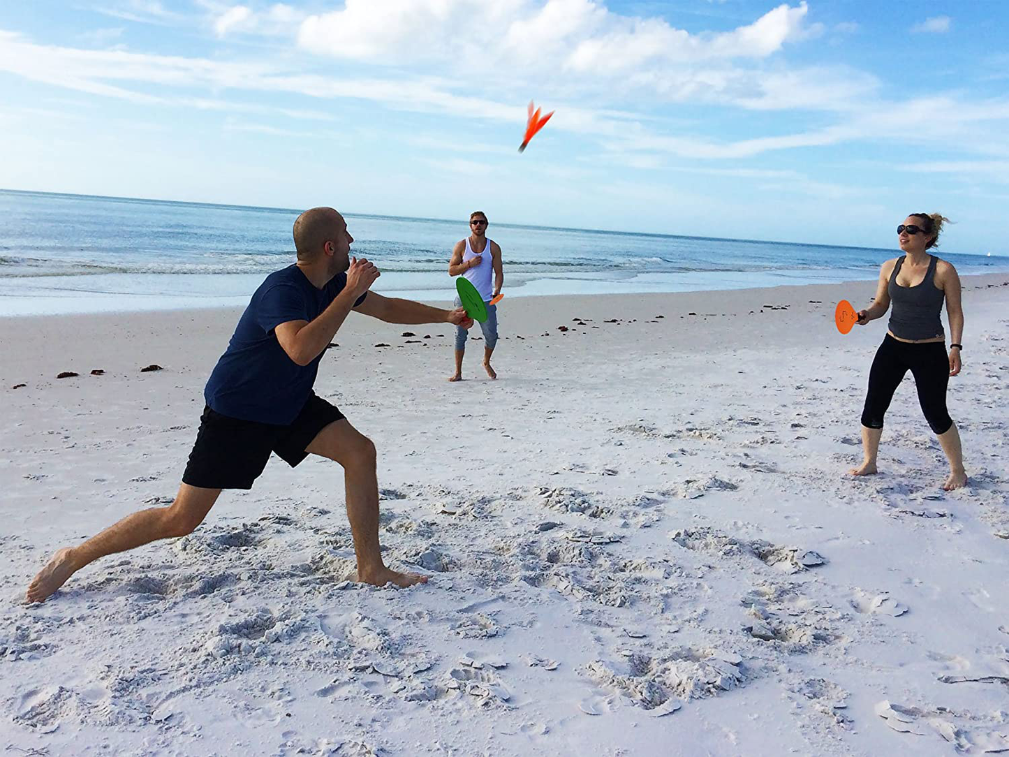 Skørter | Funsparks Paddle Ball Game Jazzminton Beach for Family and Friends – 2 Paddles, 2 Birdies, 1 Ball and Carry Bag – Wind Birdie Included for Windy Days – Racket Game for All Ages