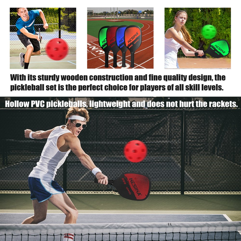 Skorter | 6 Piece Pickleball Paddle Set with 4 Pickleball Balls and Carrying Case