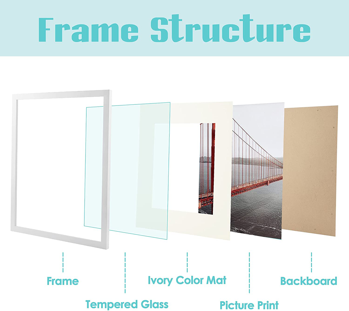 Skorter | Frametory, 11x14 Picture Frame - Made to Display Pictures 8x10 with Mat or 11x14 Without Mat - Wide Profile - Pre-installed Wall Mounting Hardware (White, 1 Pack)