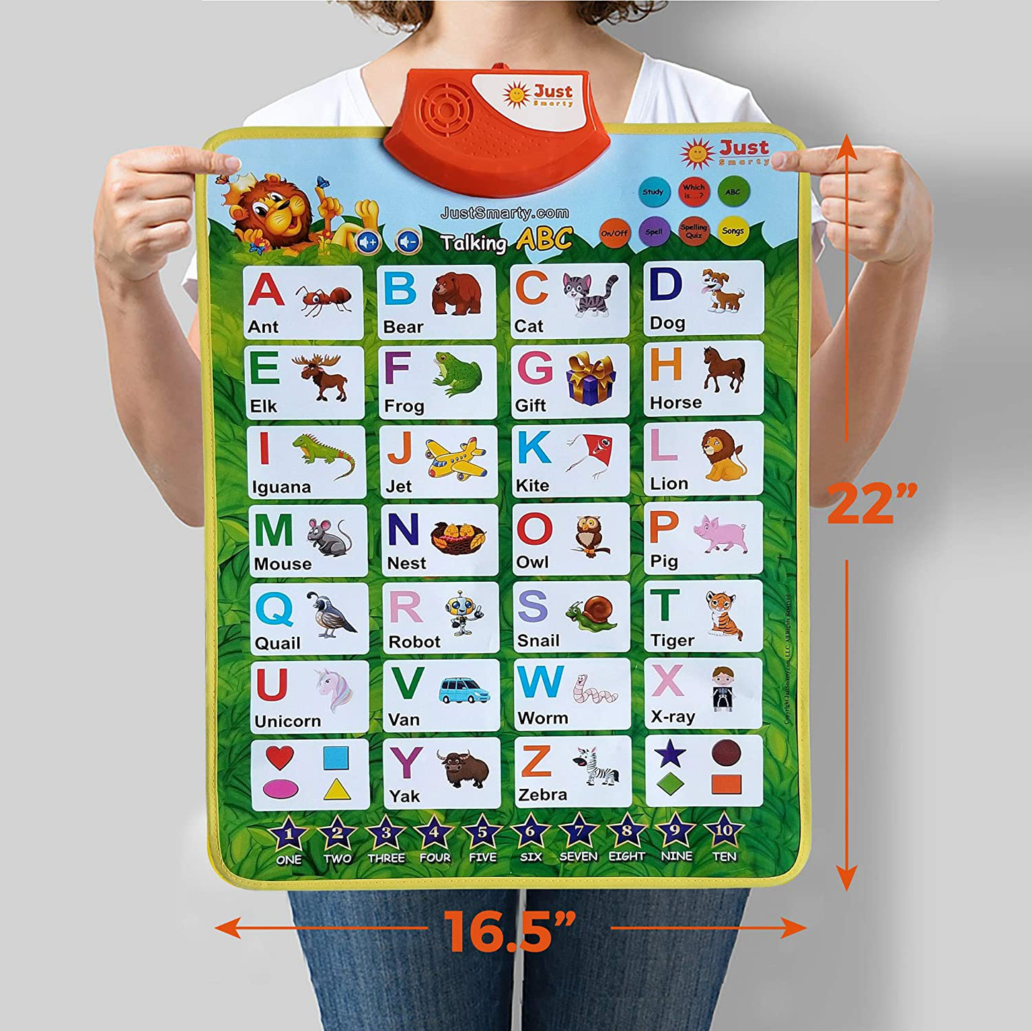 Skørter | Just Smarty Interactive ABC and 123 Learning Poster, Pink