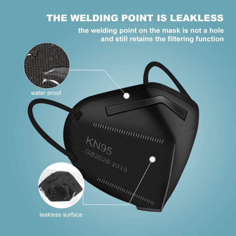 Skørter | KN95 Face Masks Black, 5-Layer Cup Dust Mask, Individually Packaged