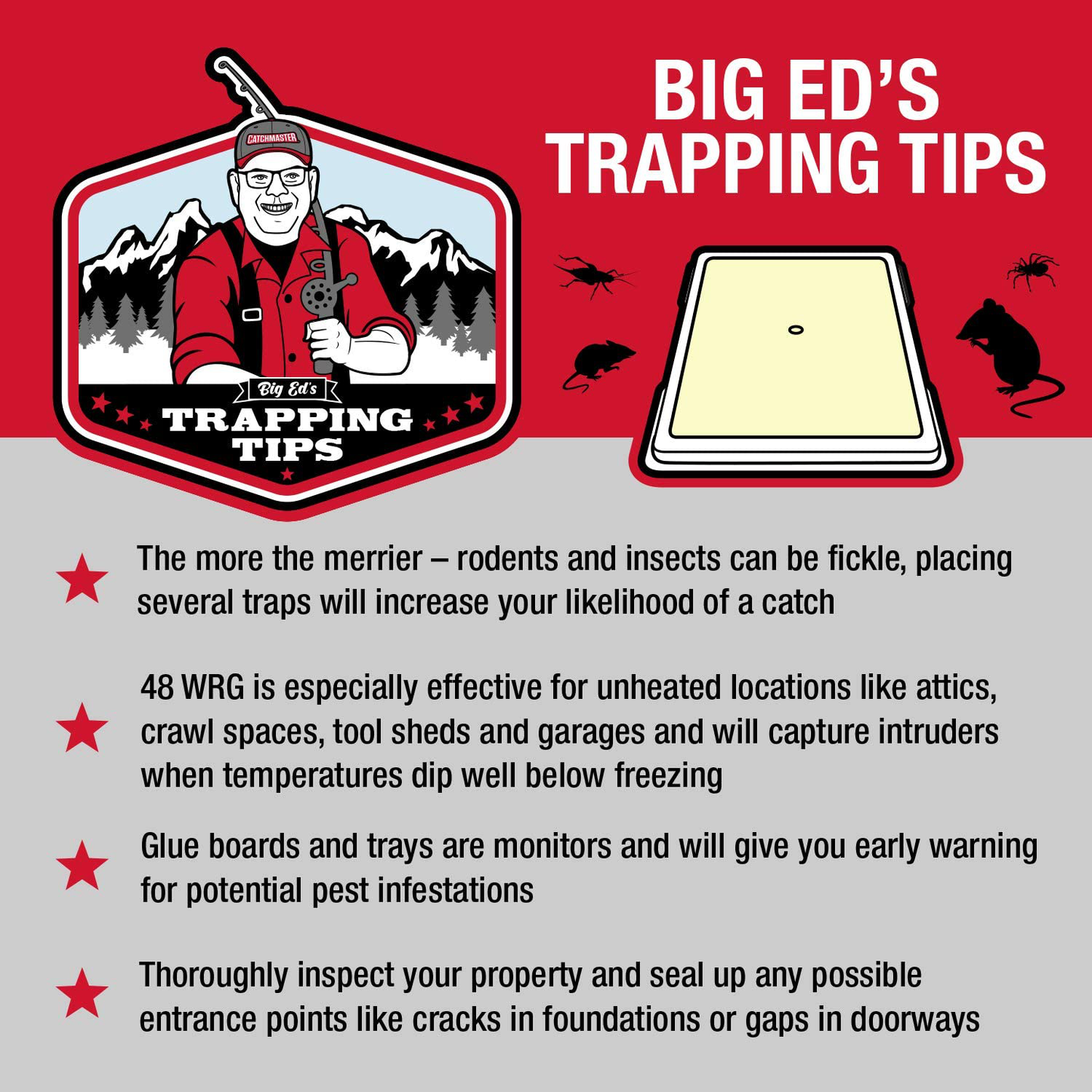 Skørter | Catchmaster Rat, Mouse, Opossum, and Insect Cold Weather Professional Strength Glue Traps - Non-Toxic - 6 Limb Boards