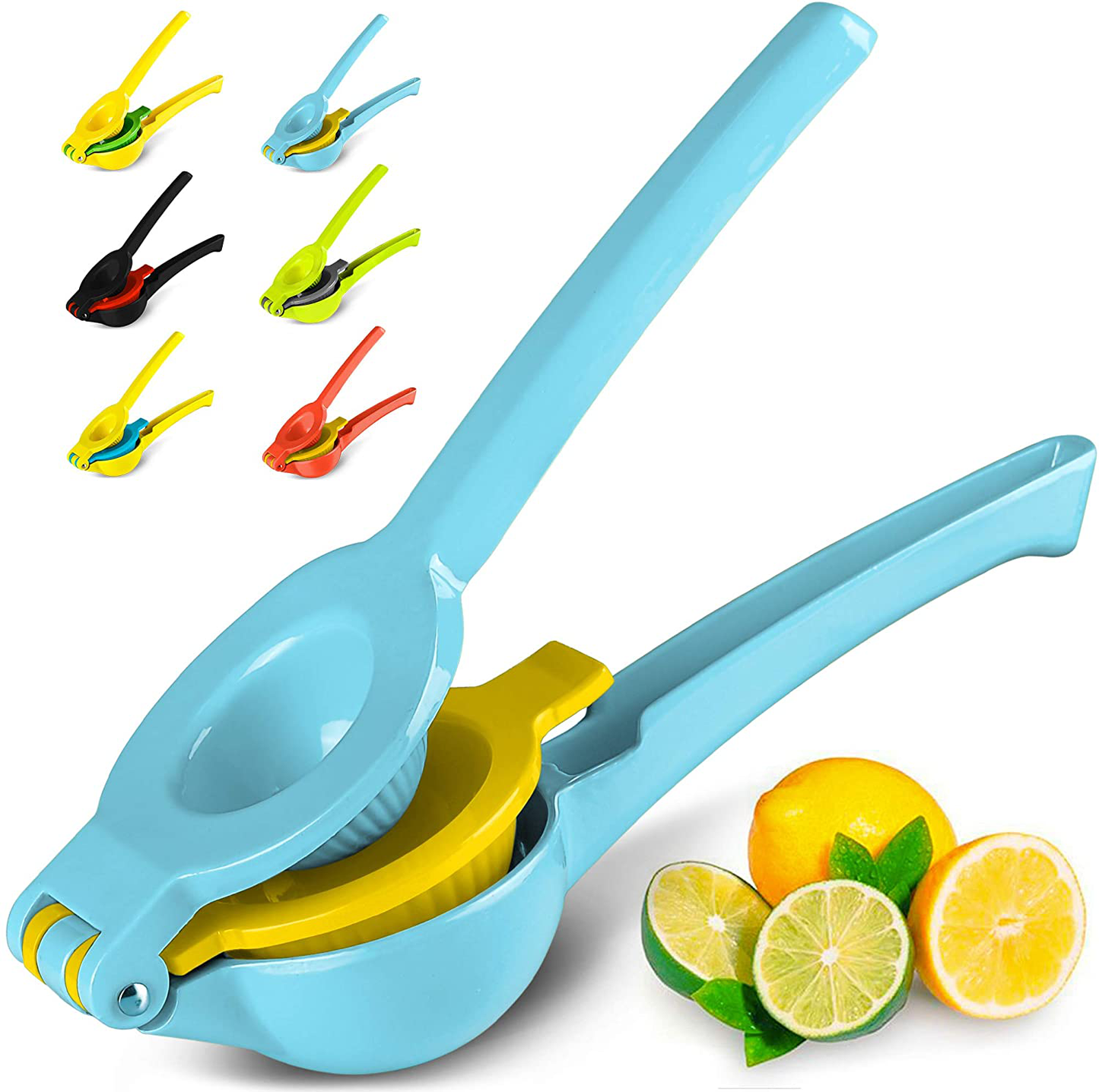 Skørter | Zulay Metal 2-in-1 Lemon Lime Press - Hand Press Lemon Press - Maximum Extraction Manual Citrus Juicer (Blue Yellow)