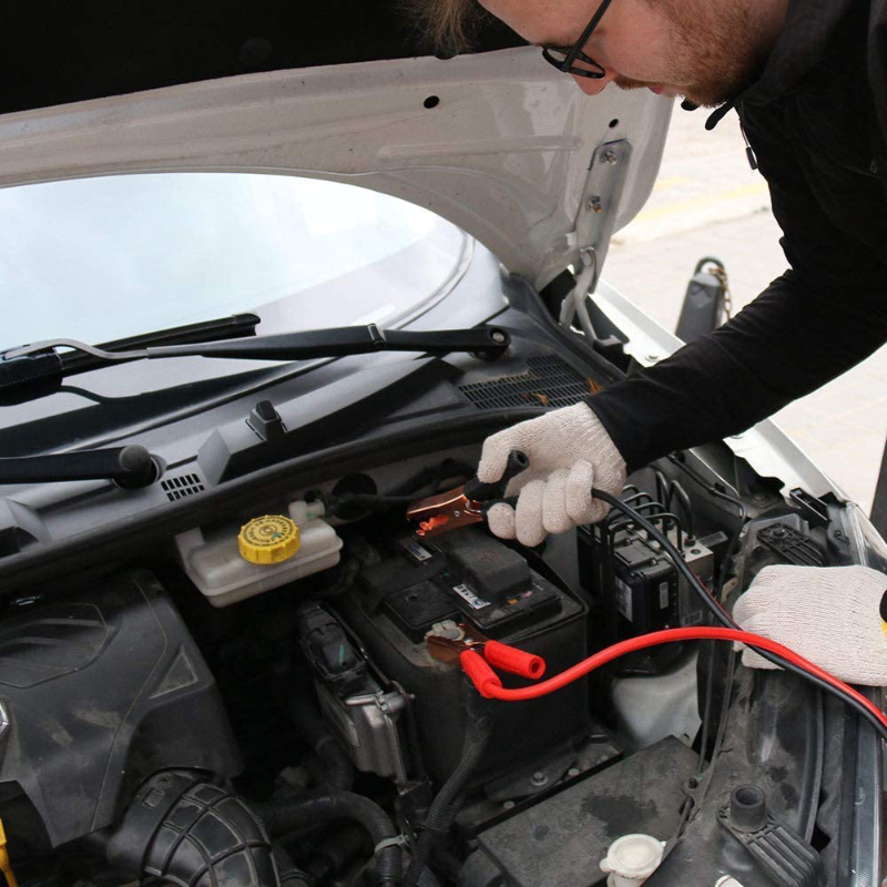 Skorter | Emergency Roadside Assistance Safety Kit - First Aid Kit, Jumper Cables, LED Warning Light, Work Gloves, Tools and More