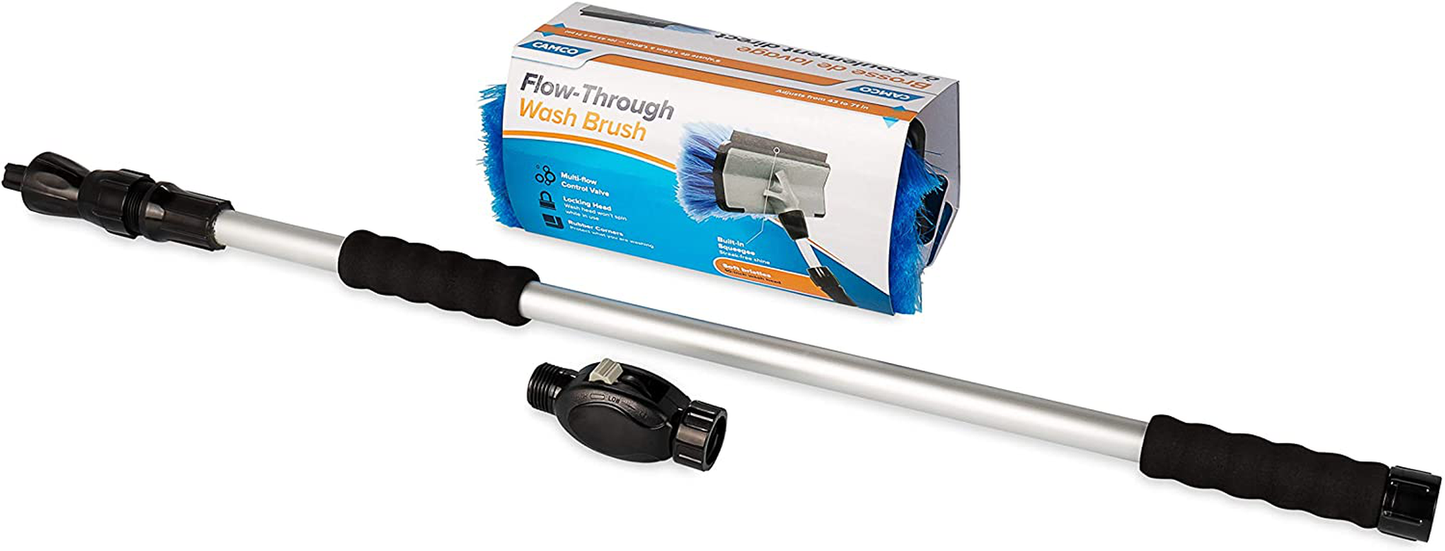 Skørter | Camco 43633 RV Flow-Through Washing Brush with Adjustable Handle