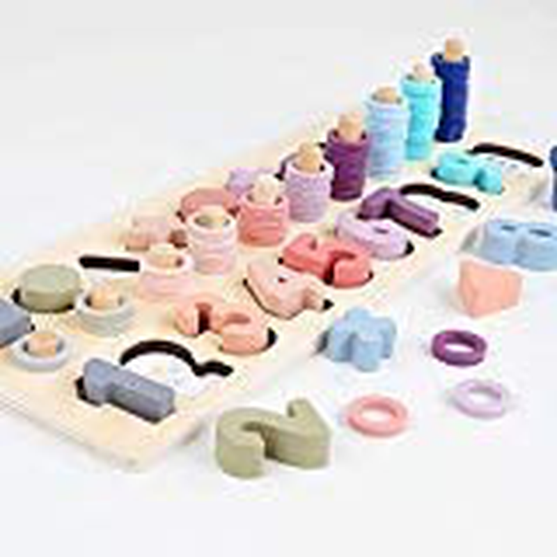 Skørter | QZMTOY Counting Shape Stacker Wooden Counting Sorting Stack Tower with Wooden Colorful Number Shape Mathematical Blocks for Kids Kindergarten Educational Toys
