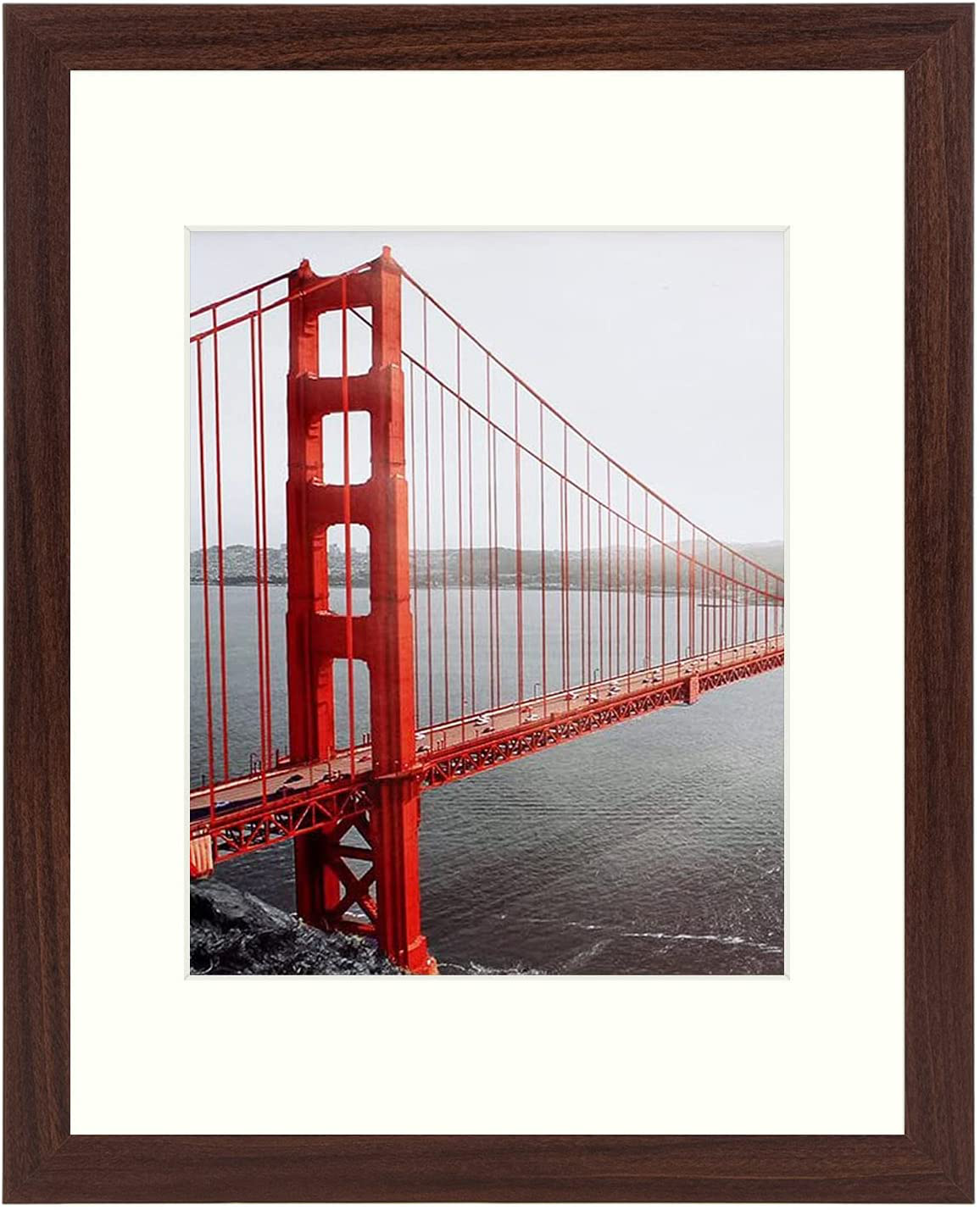 Skorter | Frametory, 11x14 Picture Frame - Made to Display Pictures 8x10 with Mat or 11x14 Without Mat - Wide Profile - Pre-installed Wall Mounting Hardware (White, 1 Pack)