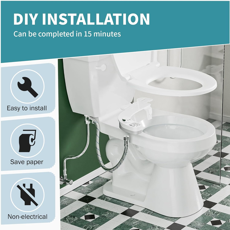 Skørter | Double nozzle bidet holder for toilet - Adjustable