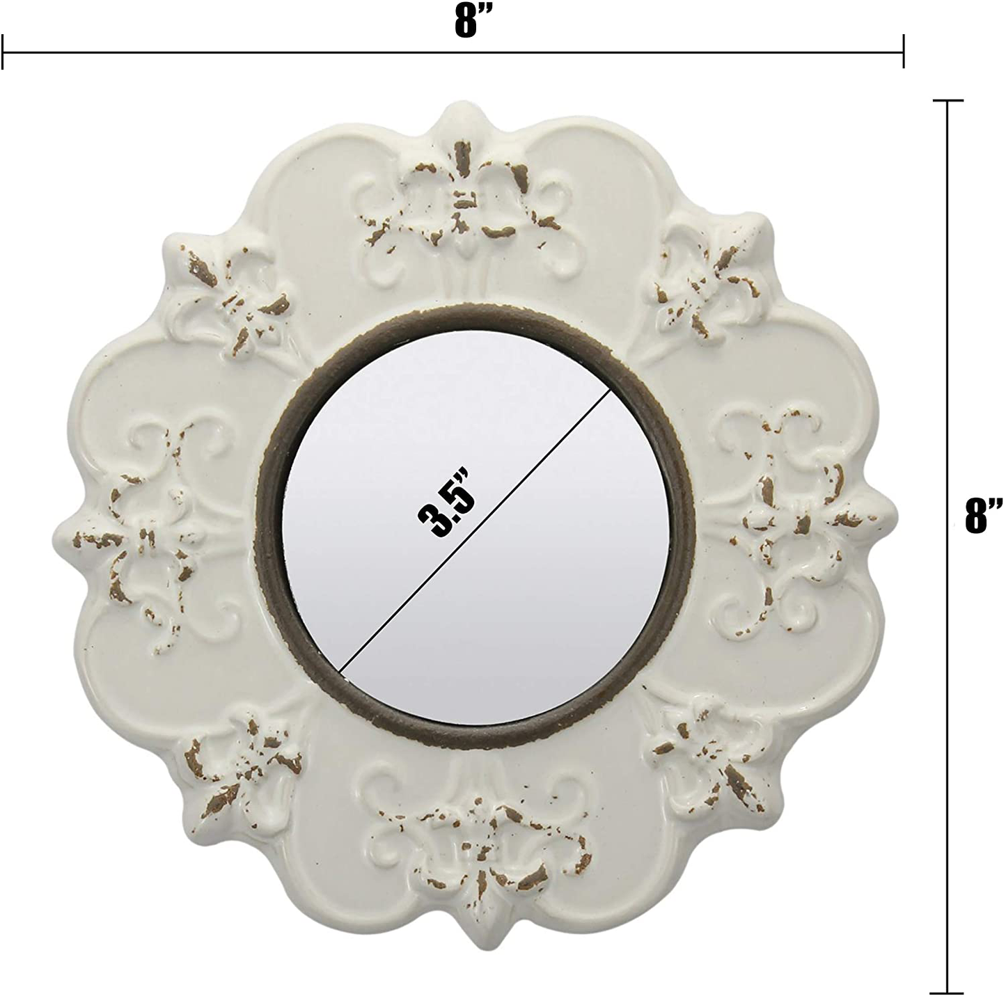Skørter | Stonebriar White Hanging Wall Mirror, 8"