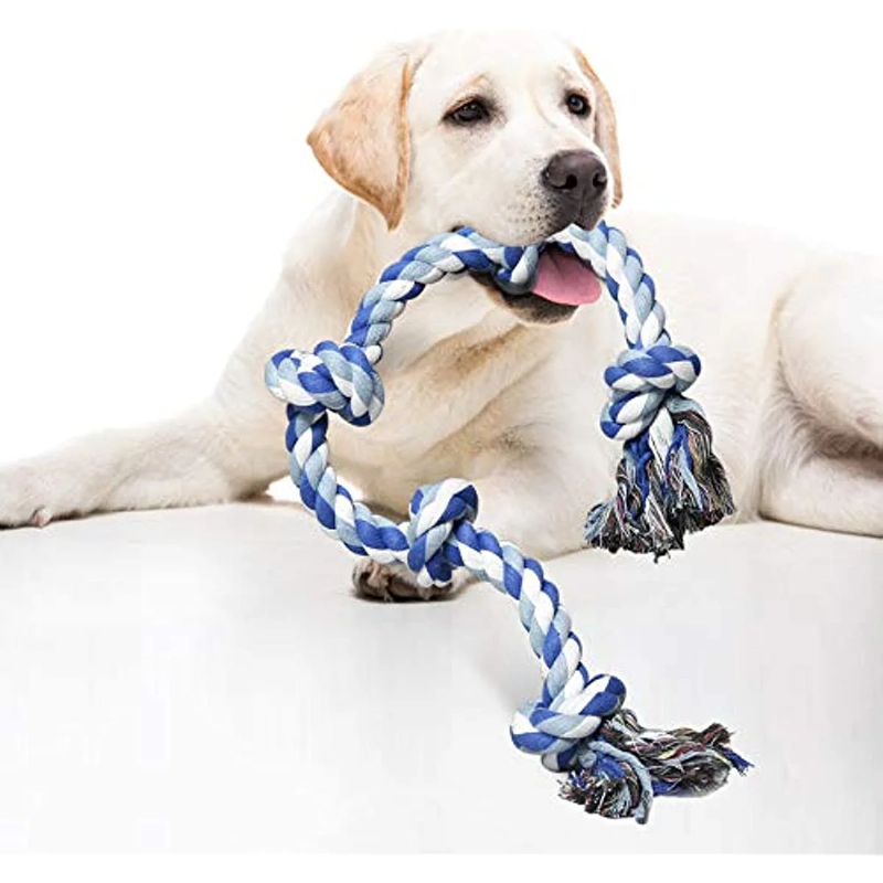 Skorter | 12 Pack Dog Dental Toys for Large Dogs - Aggressive Chewers, 100% Cotton for Teeth Cleaning