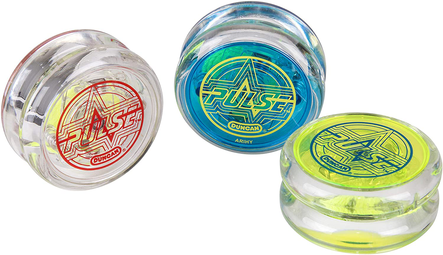 Skorter | Duncan Toys Pulse Led Light-Up Yo-Yo, Intermediate Level Yo-Yo With Ball Bearing Axle And Led Lights, Clear/Green