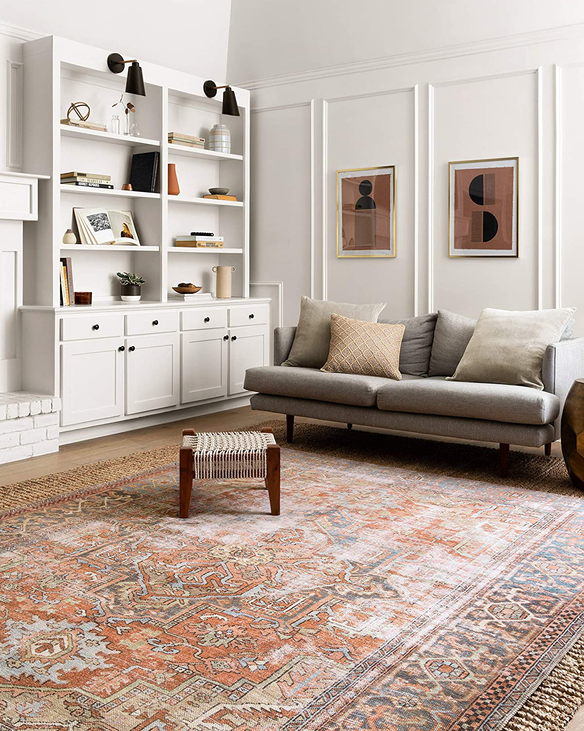 Skørter | Loloi II Loren Collection Vintage Printed Persian Area Rug 2'-3" x 3'-9" Sand
