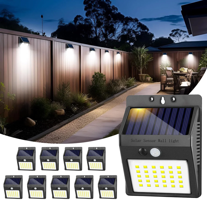 Skørter | 6-Pack Solar Motion Sensor Outdoor Light, Waterproof Wireless Security Lighting