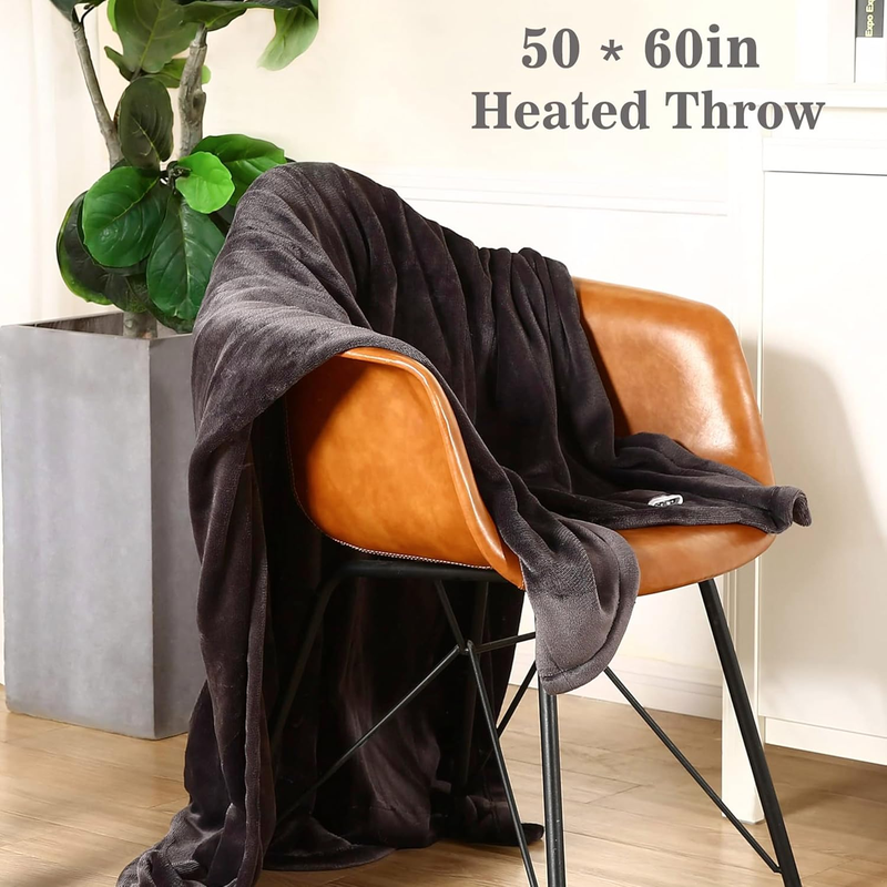 Skørter | Heated electric throw blanket, cozy flannel warming blanket with 4 heat levels