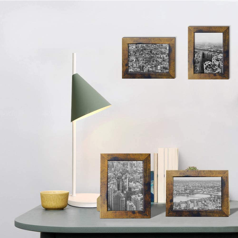 Skørter | 8x10 Picture Frame Rustic Brown Frames Fit for 8 by 10 Inch Prints Wall Table Display, 7 Pack