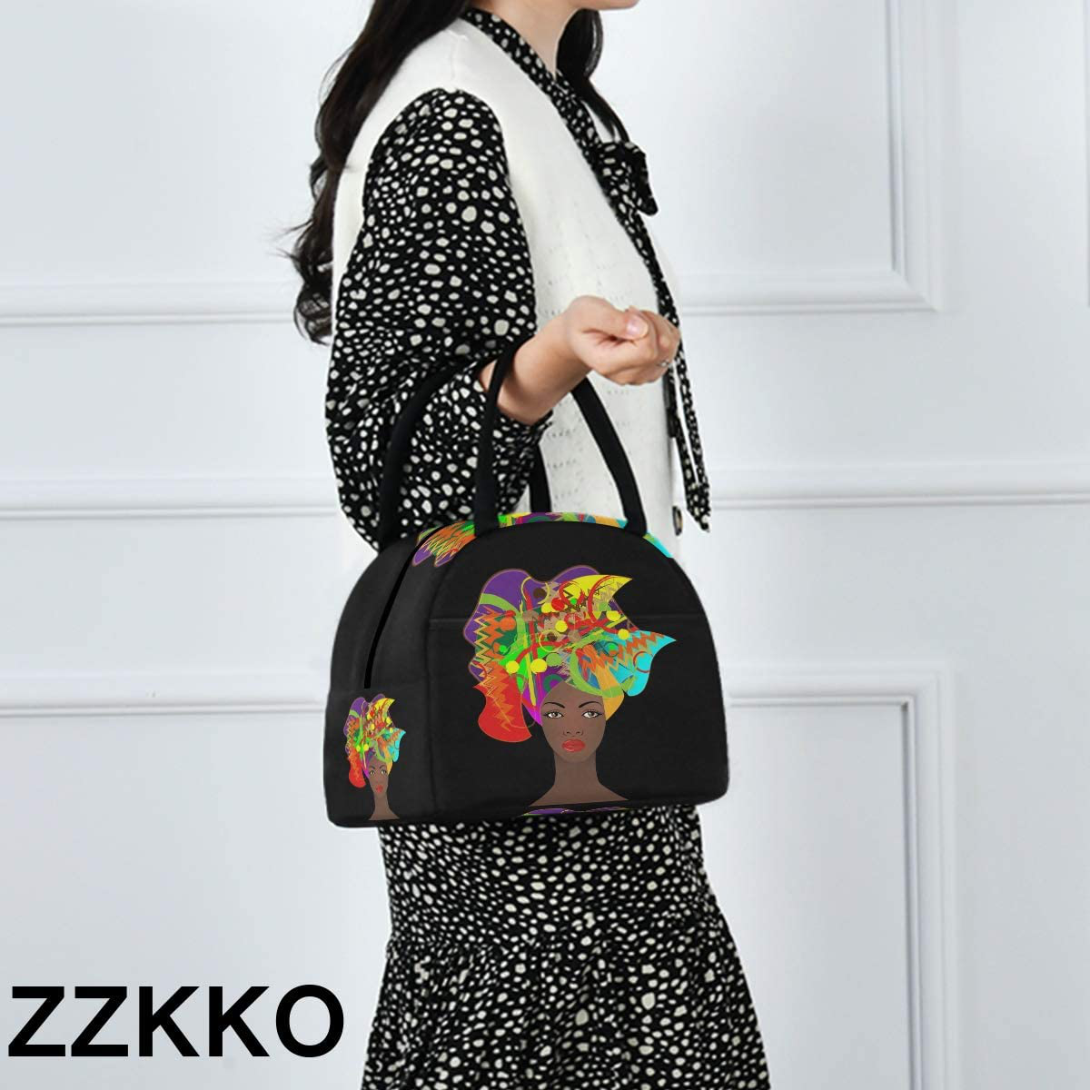 Skørter | ZZKKO Polka Dot Black and White Lunch Bag Box Tote Organizer Lunch Container Insulated Zipper Meal Prep Cooler Bag For Women Men Home School Office Outdoor Use