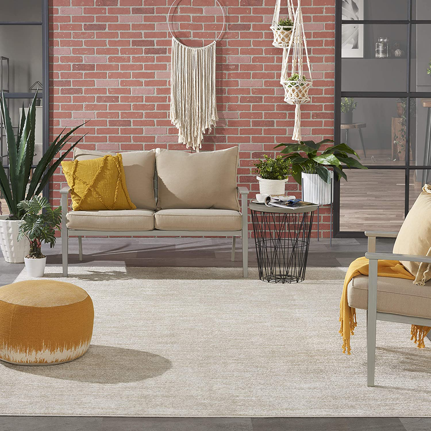 Skørter | Nourison Essentials Solid Contemporary Brick Red 5' Square Rug, 5' X Square