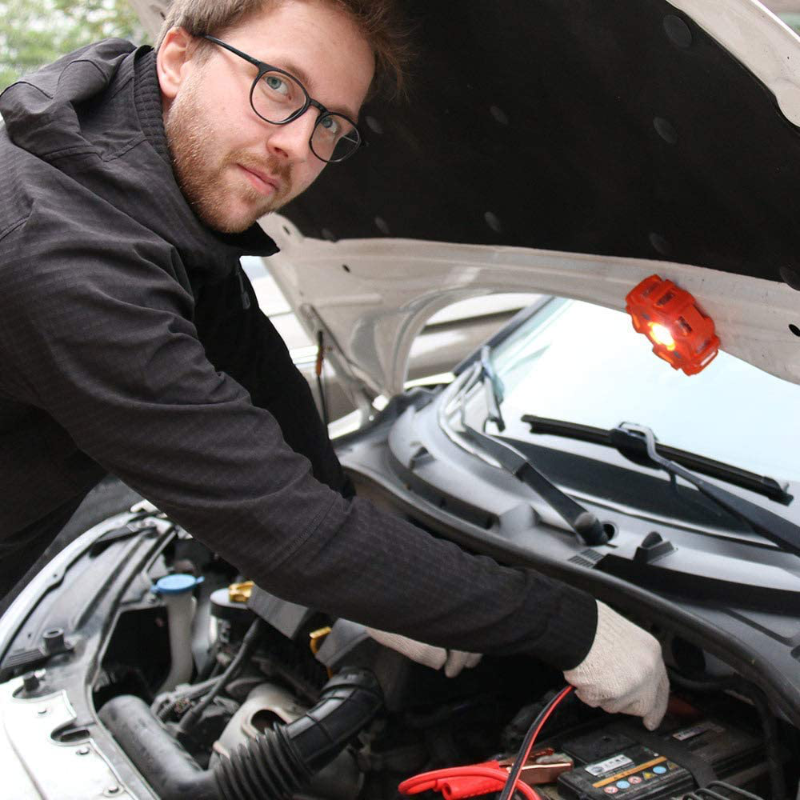 Skorter | Emergency Roadside Assistance Safety Kit - First Aid Kit, Jumper Cables, LED Warning Light, Work Gloves, Tools and More