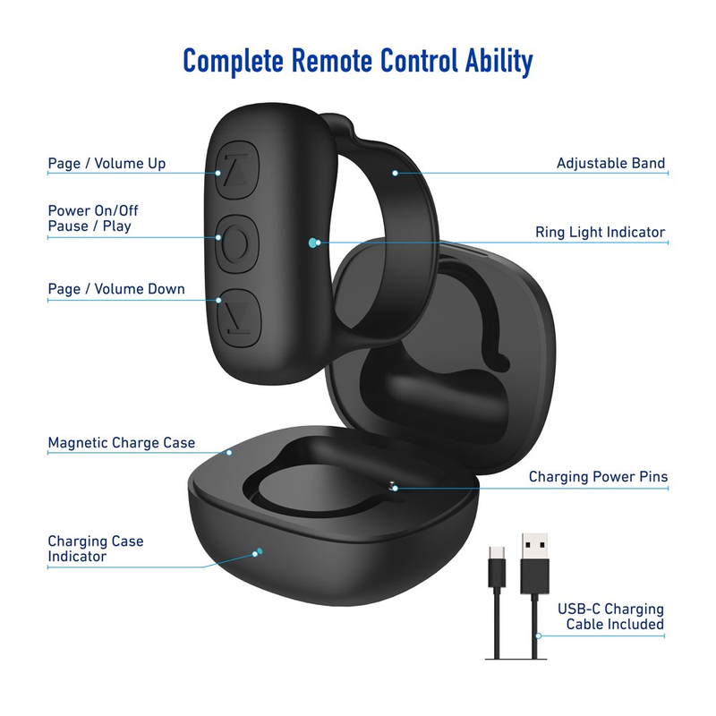 Skørter | Smart Remote Control Ring, Bluetooth Tiktok Rolling Ring