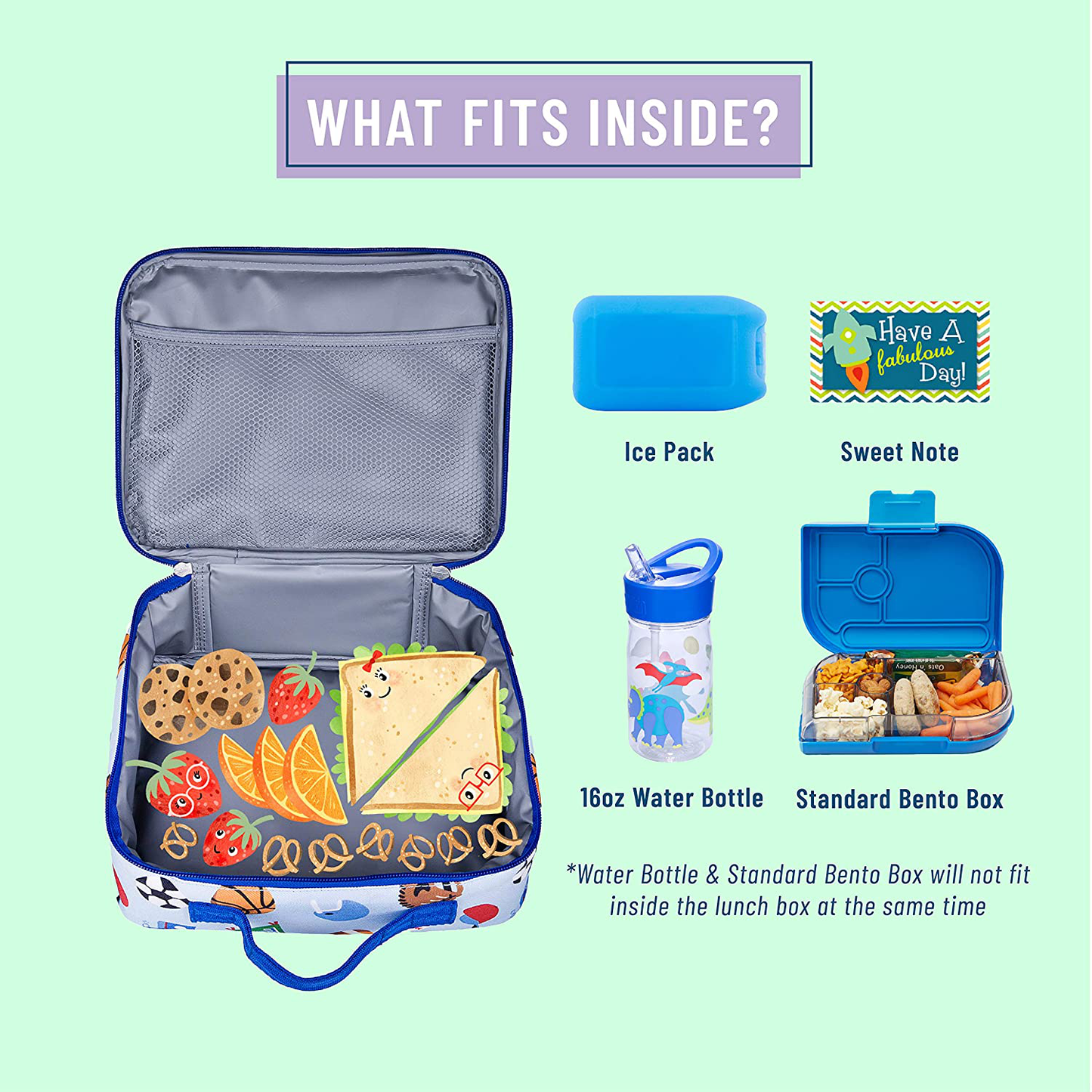 Skørter | Wildkin Kids Insulated Lunchbox Bag for Boys and Girls, Perfect Size for Packing Hot or Cold Snacks for School and Travel, Measures 9.75 x 7 x 3.25 Inches, BPA-Free, Olive Kids (Jurassic Dinosaurs)