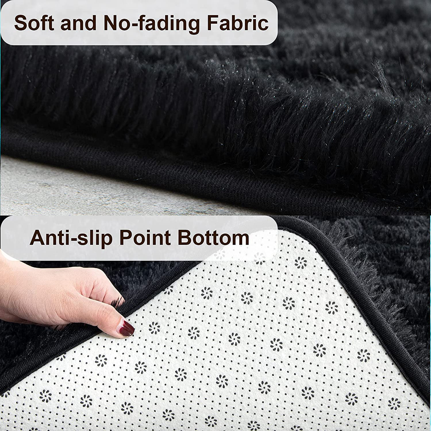 Skørter | TWINNIS Super Soft Shaggy Rugs, Fluffy Rugs, 4x5.9 Feet, Indoor Modern Plush Area Rugs for Living Room Bedroom Children's Room Nursery Home Decor, Upgraded Anti-Slip Durable Rectangular Fuzzy Rug, Indigo