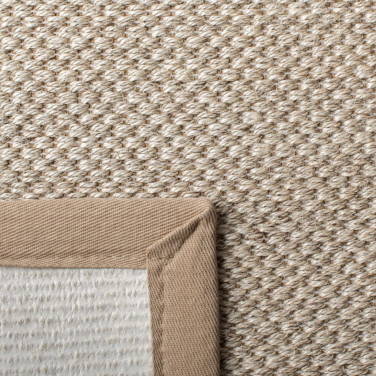 Skørter | Safavieh Natural Fiber Collection NF143B Border Sisal Area Rug, 3' x 5', Marble / Linen