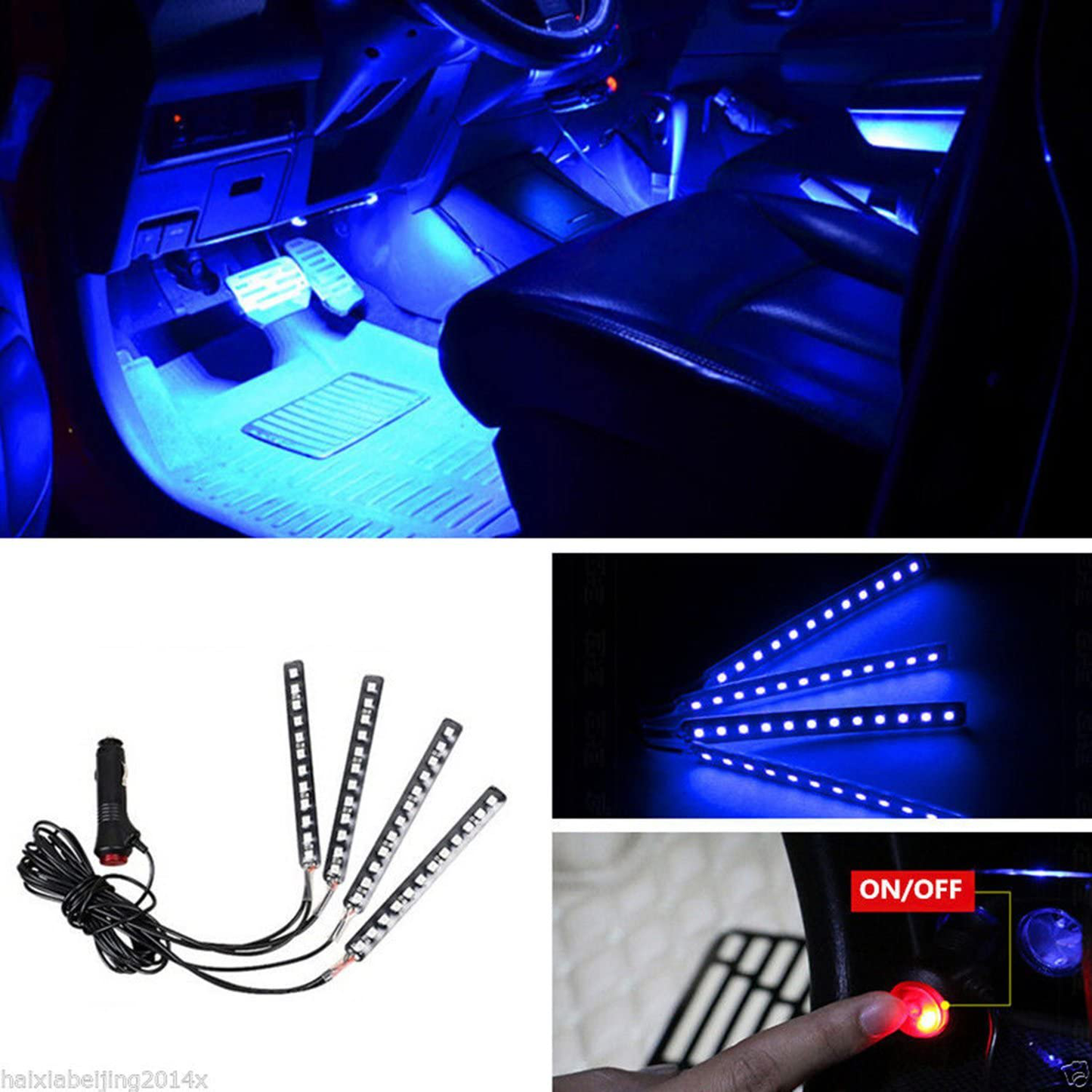 Skørter | RGB Interior car lamps, 2-in-1 Design 4pcs 48 LED App Control, Remote Control, Music Mode, DIY Mode, Scene Mode, DC 12V