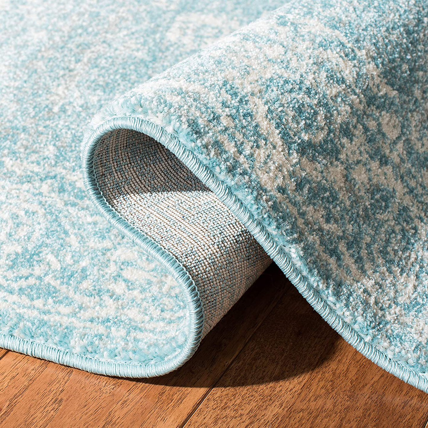 Skørter | Safavieh Evoke Collection EVK270S Shabby Chic Distressed Non-Shedding Stain Resistant Living Room Bedroom Area Rug, 3' x 3' Round, Gray / Ivory