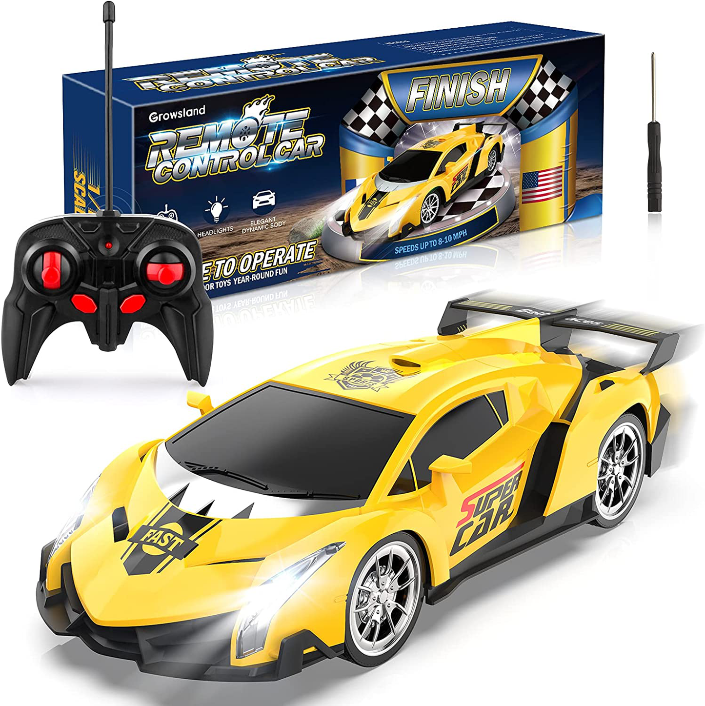 Skørter | Growsland Remote Control Car RC Cars Christmas Gifts Toys for Children 1/18 Electric Sports Racing Hobby Rc Crawler Toy Car Model Vehicle for Boys Girls Adults Included Rechargeable Batteries (Silver)
