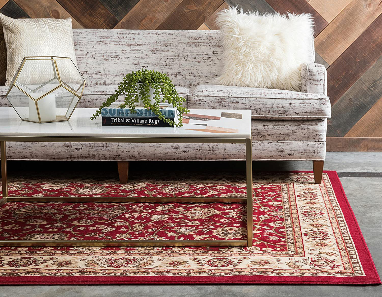 Skørter | Unique Loom Kashan Traditional Floral Rug, 4 Feet, Gray/Ivory