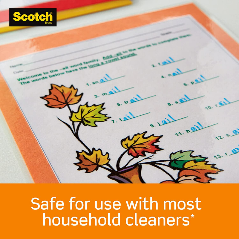 Skorter | 100 Pack Scotch Thermal Laminating Pouches, 8.9 X 11.4 Inches, Letter Size Sheets