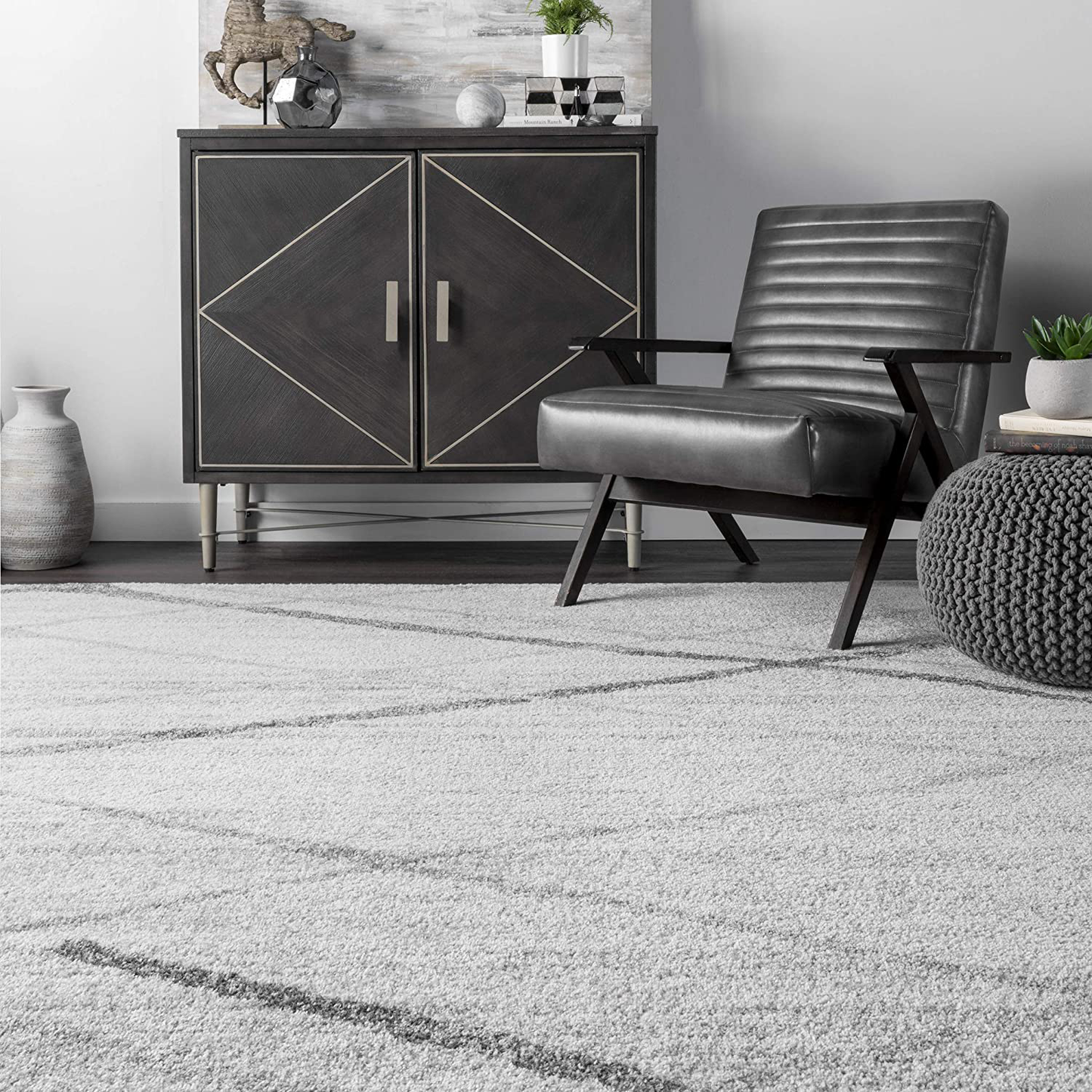 Skørter | nuLOOM Thigpen Modern Rug, 4' Square, Gray