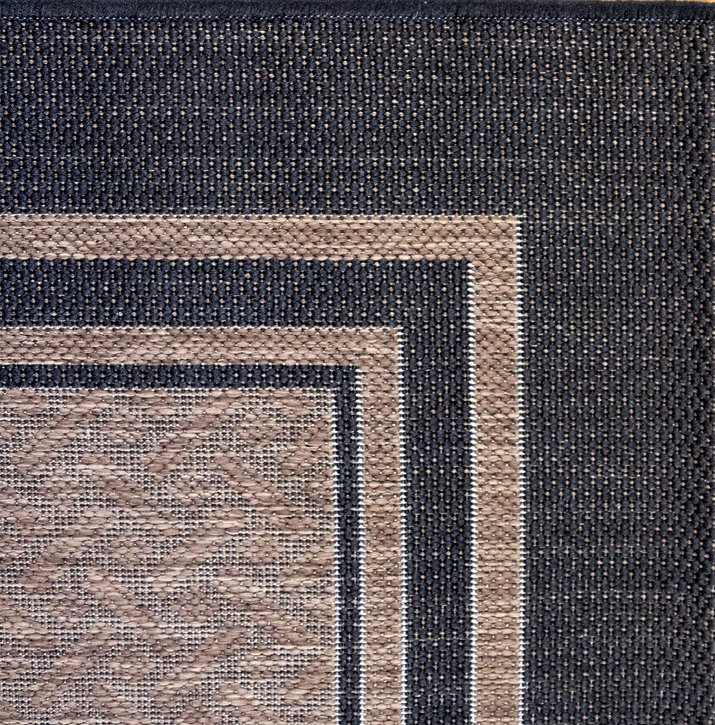 Skørter | Gertmenian Tropical Collection Outdoor Rug Patio Area Rug, 2x6 Runner, Nut Brown Black Edge