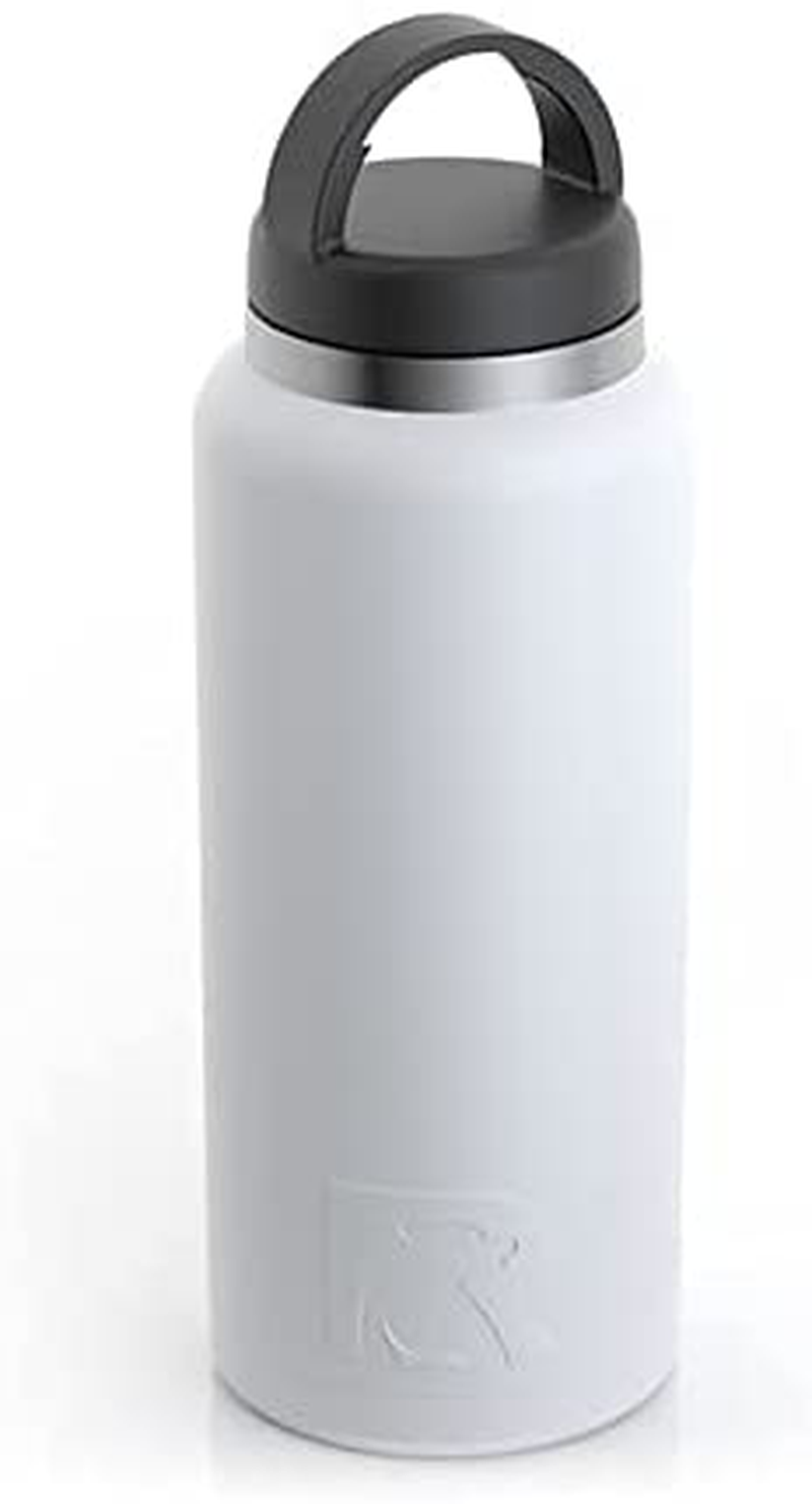 Skorter | RTIC Bottle, 36 oz, White, Double Vacuum Insulated Water Bottle, Stainless Steel for Hot & Cold Drinks, Sweat Proof Thermos, Great for Travel, Hiking & Camping