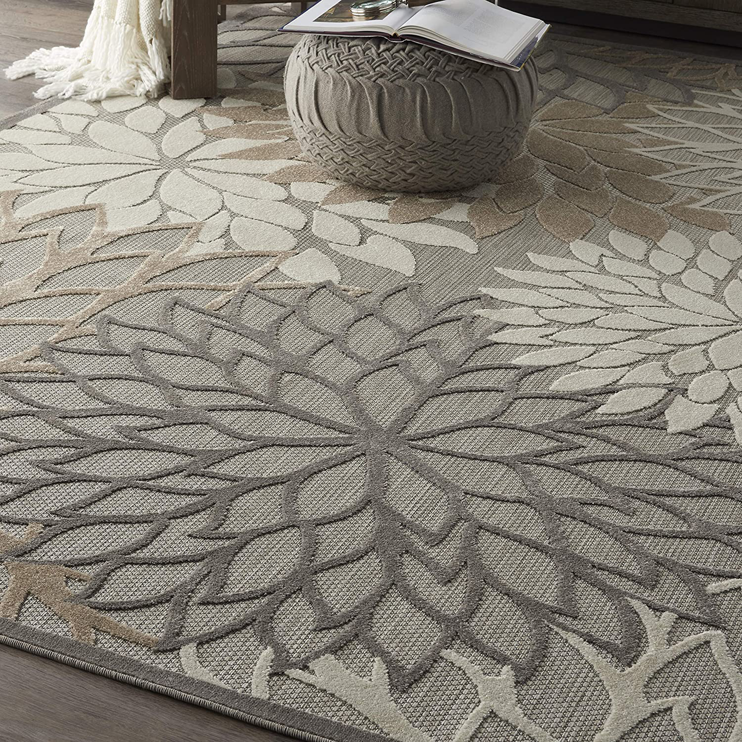 Skørter | Nourison Aloha Indoor/Outdoor Floral Natural 2'3" x 12' Area Rug, (12' Runner)