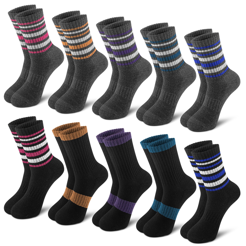 Skorter | 10 Pair Women's Warm Wool Socks - Thick Knitted Thermal Boot Crew