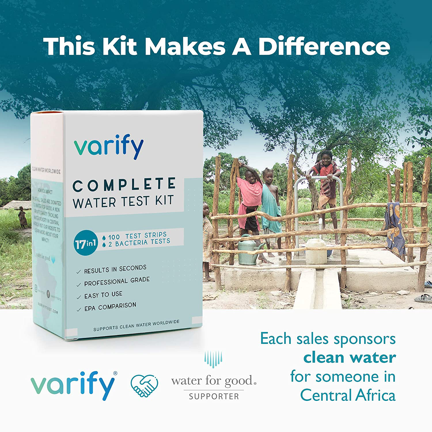 Skorter | 17 in 1 Premium Drinking Water Test Kit - 100 Strips + 2 Bacteria Tests - Home Water Quality Test - Brown Water and Tap Water - Easy Testing for Lead, Bacteria, Hardness, Fluoride, pH, Iron, Copper and more!