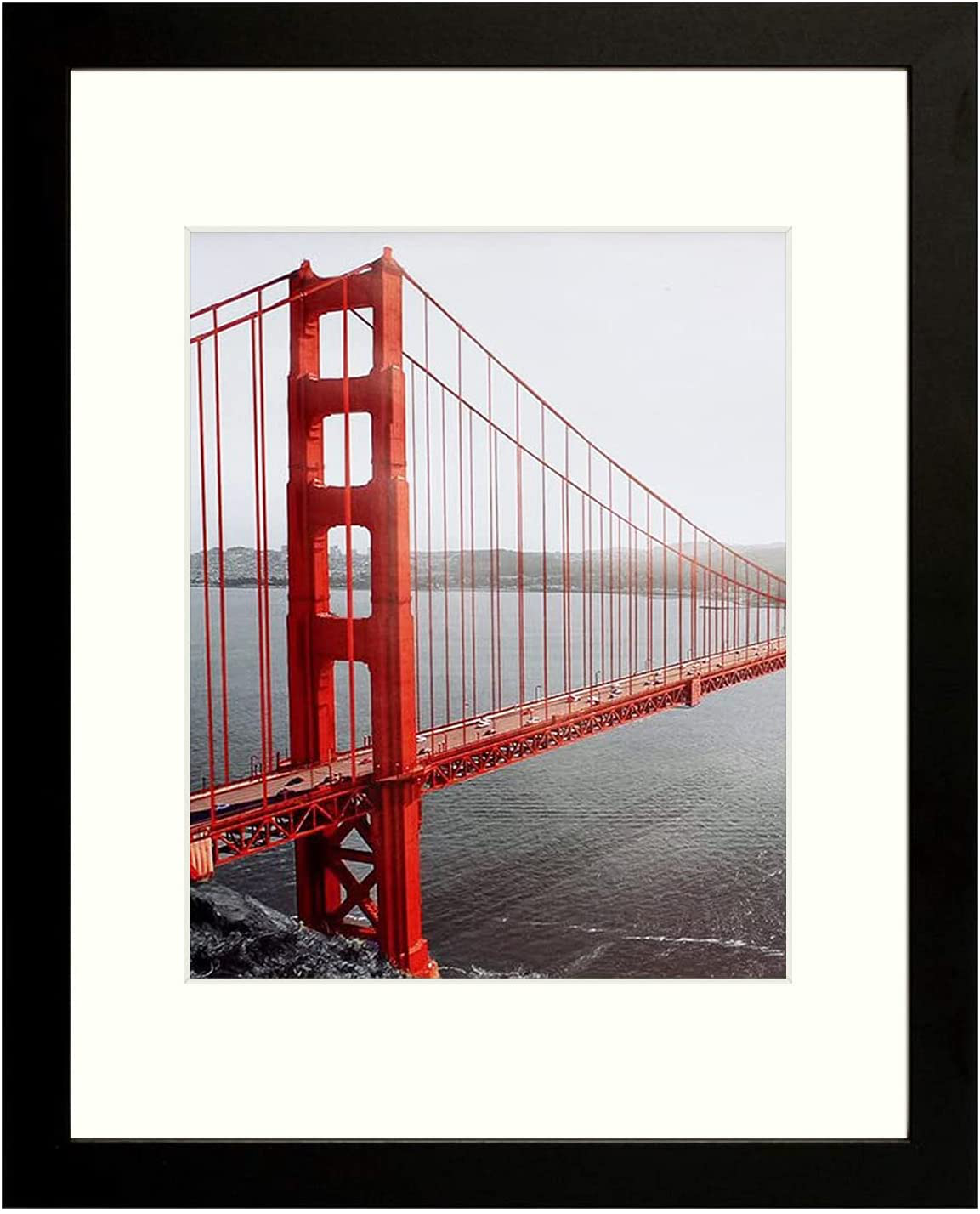 Skorter | Frametory, 11x14 Picture Frame - Made to Display Pictures 8x10 with Mat or 11x14 Without Mat - Wide Profile - Pre-installed Wall Mounting Hardware (White, 1 Pack)