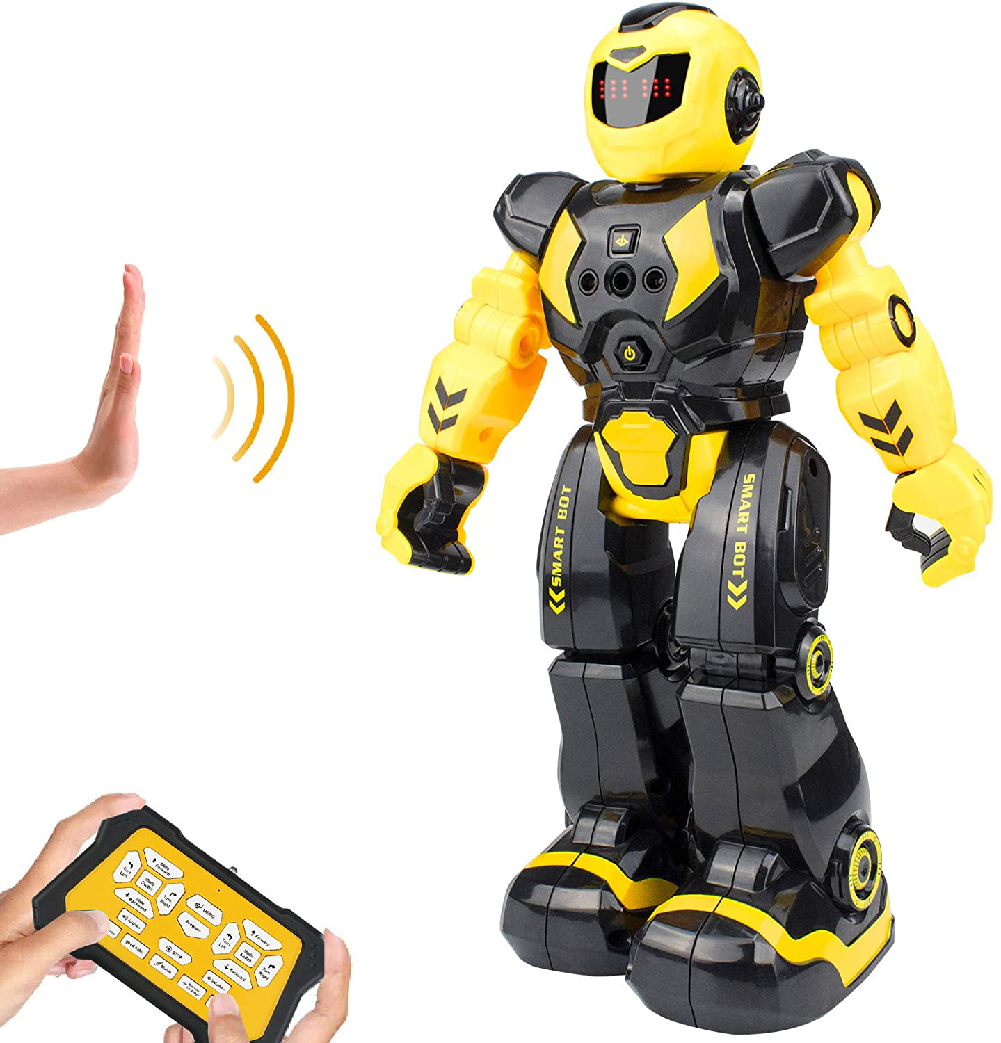 Skorter | Remote Control Robot for Kids, Sikaye Intelligent Programmable Robot with Infrared Controller Toys, Dance, Sing, Moonwalk and LED Eyes, Motion-Sensitive Robot Kit for Kids (Yellow)