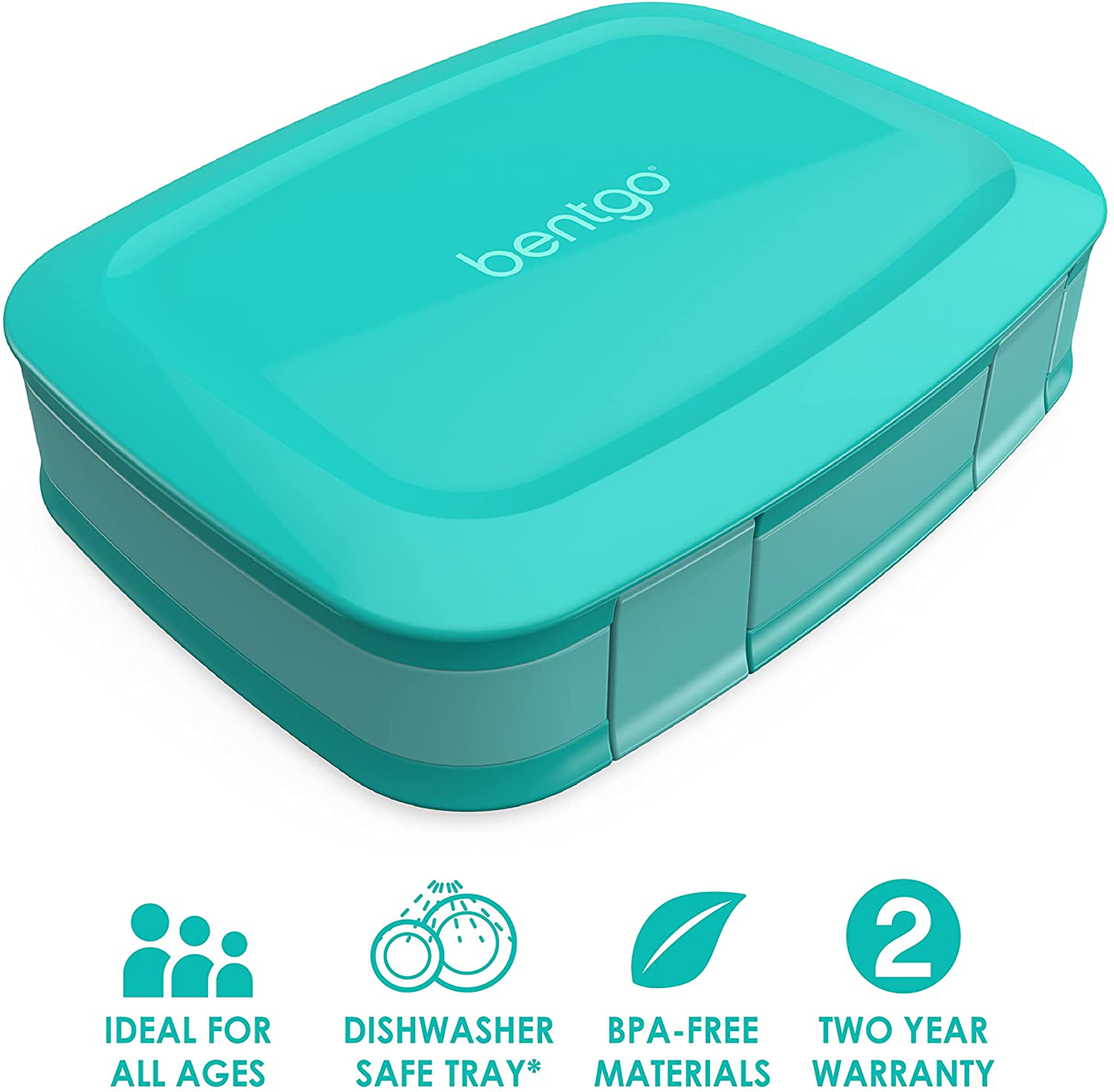 Skorter | Bentgo Fresh – Leak-proof, Versatile 4-compartment Bento-inspired Lunch Box With Removable Divider, Portion-Controlled Meals For Teens And Adults On The Go – BPA-free, Food-safe Materials (Aqua)