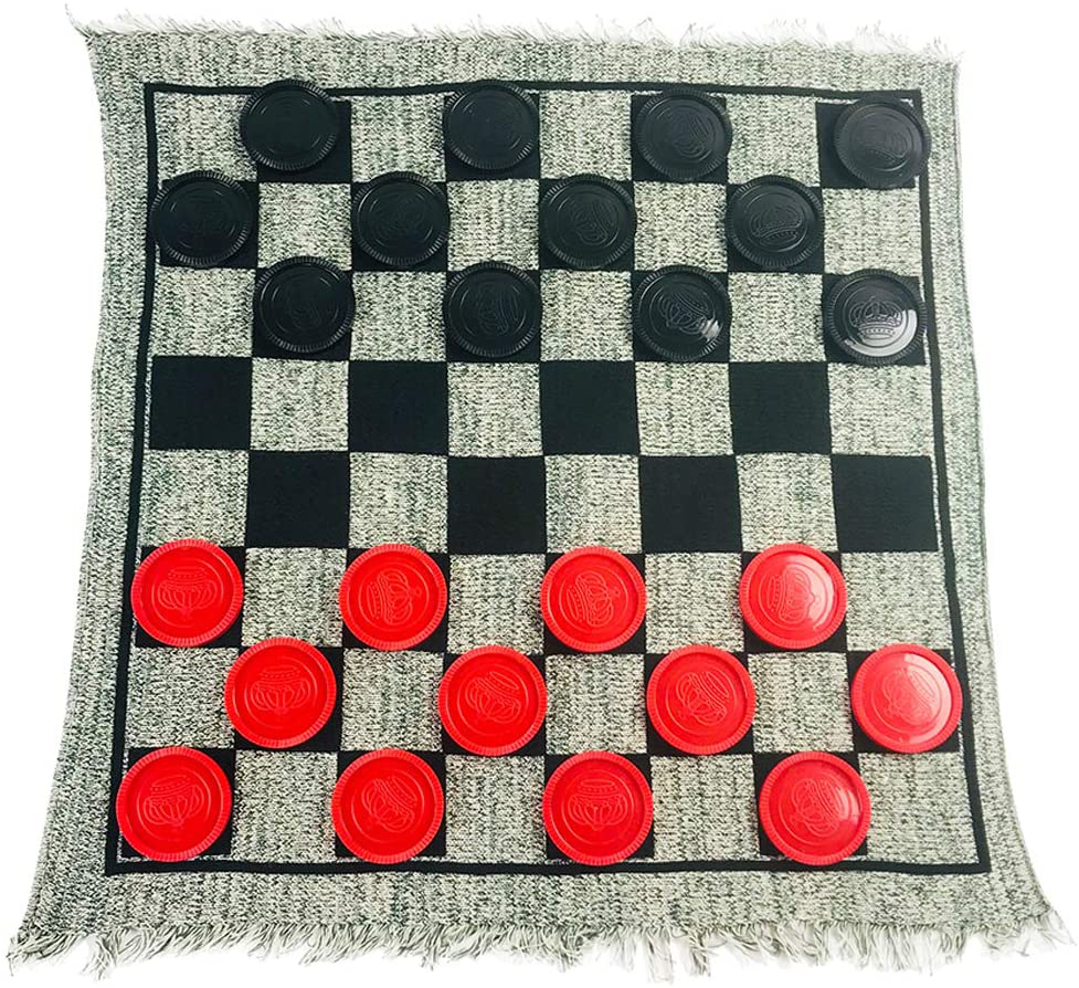 Skørter | Yuanhe 3 in 1 Gigantic Chess Set and Stikktak Game with Reversible Mat - Indoor and Outdoor Board Game for Families