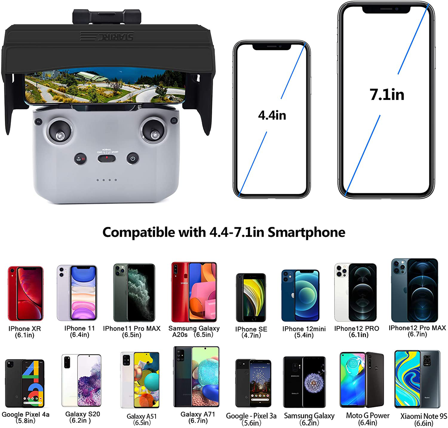 Skørter | STARTRC Sunshade for DJI Mini 2/Mavic Air 2/DJI Air 2S Controller Accessories for 4.4-7.1 inch Smartphone Screen