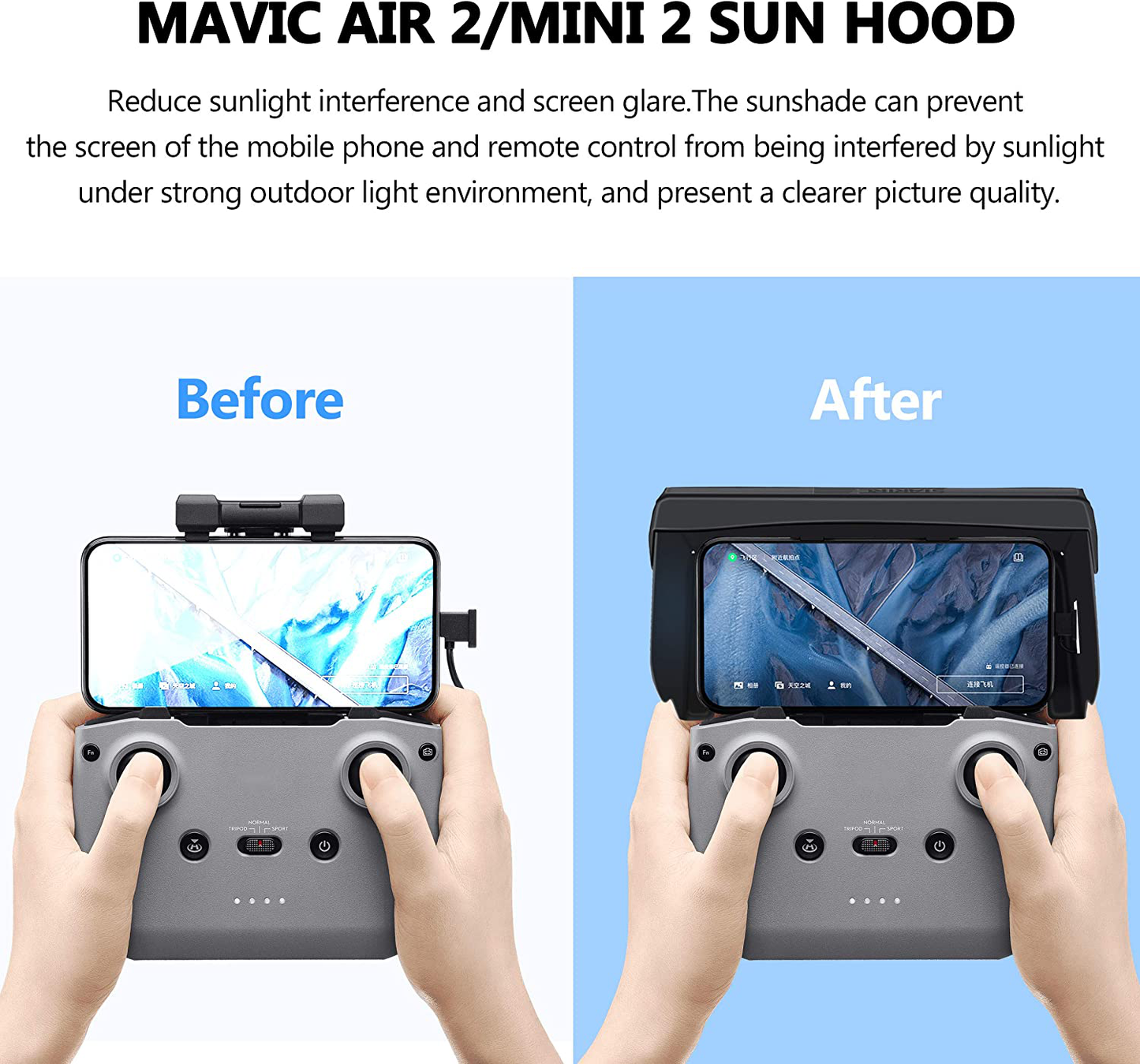 Skørter | STARTRC Sunshade for DJI Mini 2/Mavic Air 2/DJI Air 2S Controller Accessories for 4.4-7.1 inch Smartphone Screen
