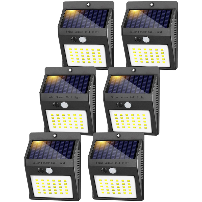 Skørter | 6-Pack Solar Motion Sensor Outdoor Light, Waterproof Wireless Security Lighting